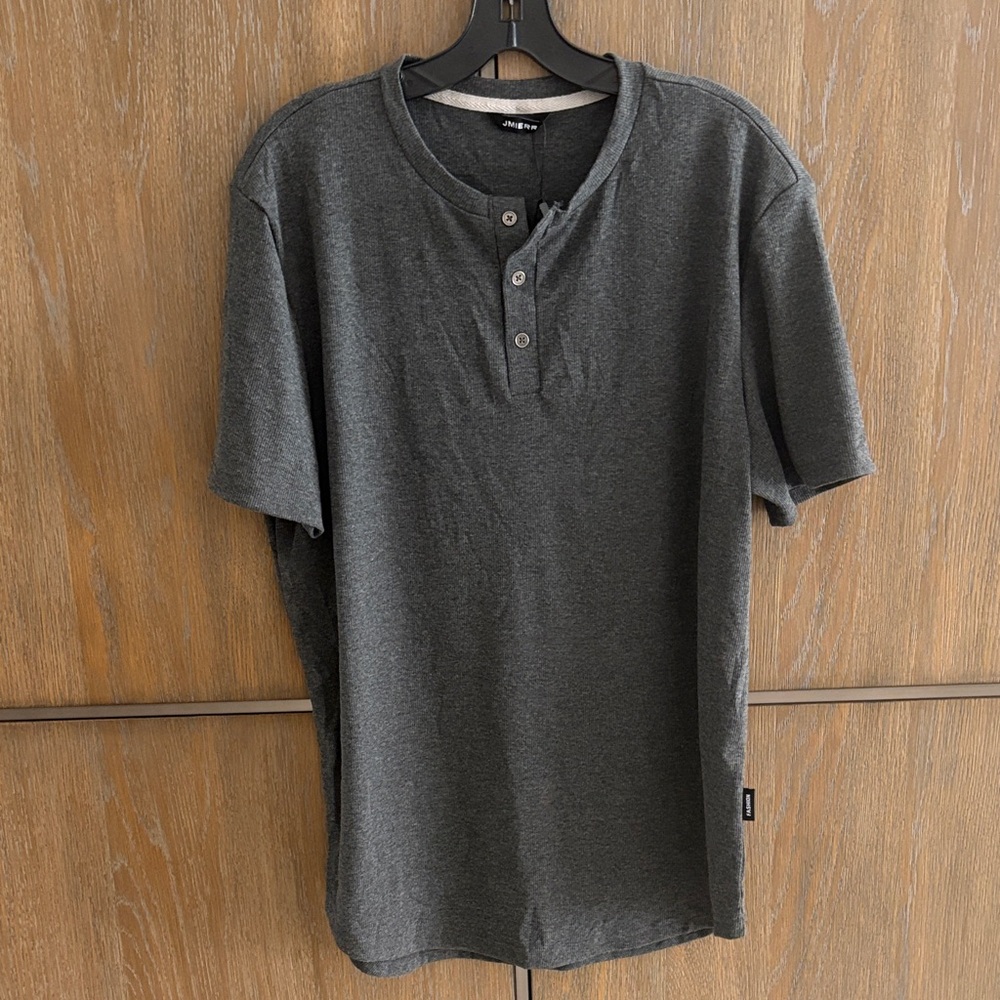 Casual Dark Gray Henley Shirt